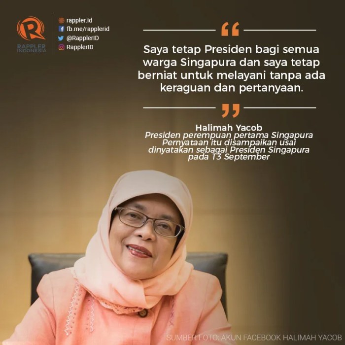 Biografi dan profil halimah yacob kisah presiden wanita pertama singapura