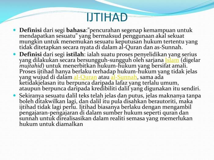 Ijtihad pengertian adalah Ijtihad dalam pendidikan