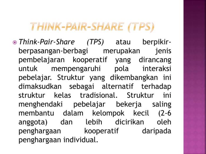 Model pembelajaran think pair share