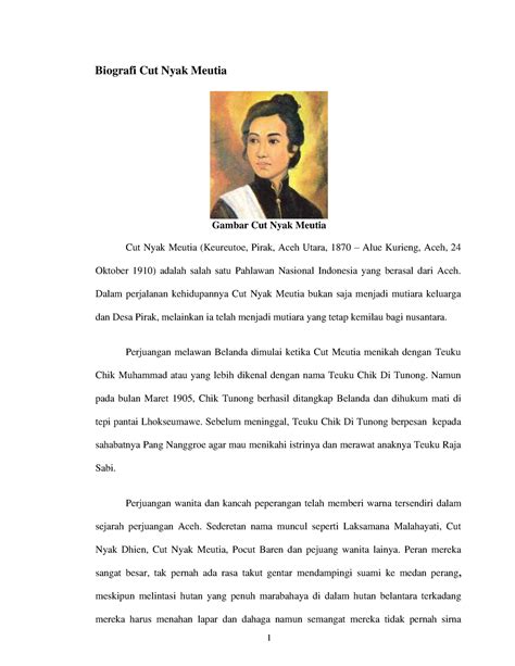 Kesimpulan biografi Cut Meutia