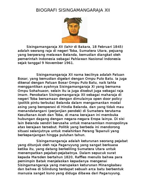 gambar biografi sisingamangaraja